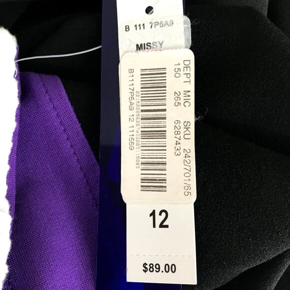 Peter Nygard womens Sleeveless  Dress purple black color block size 12 new $89 - Picture 5 of 6